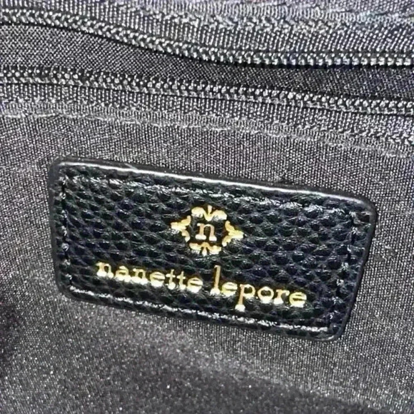 Nanette Lapore Black Leather Pebble Bag Purse Crossbody - Picture 6 of 9